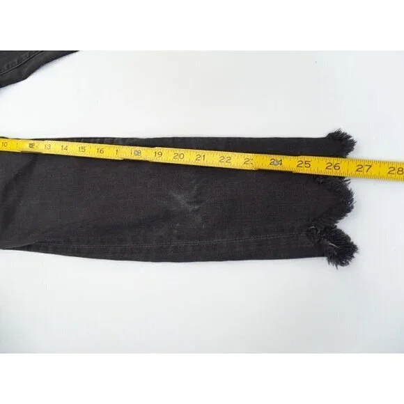 Frame Denim Le High Skinny Jeans Sz‎ 26 Asymmetrical Fringe Hems Jagged Whittier - Picture 9 of 9